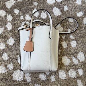 Tory Burch Cream and Tan Leather Mini Tote
